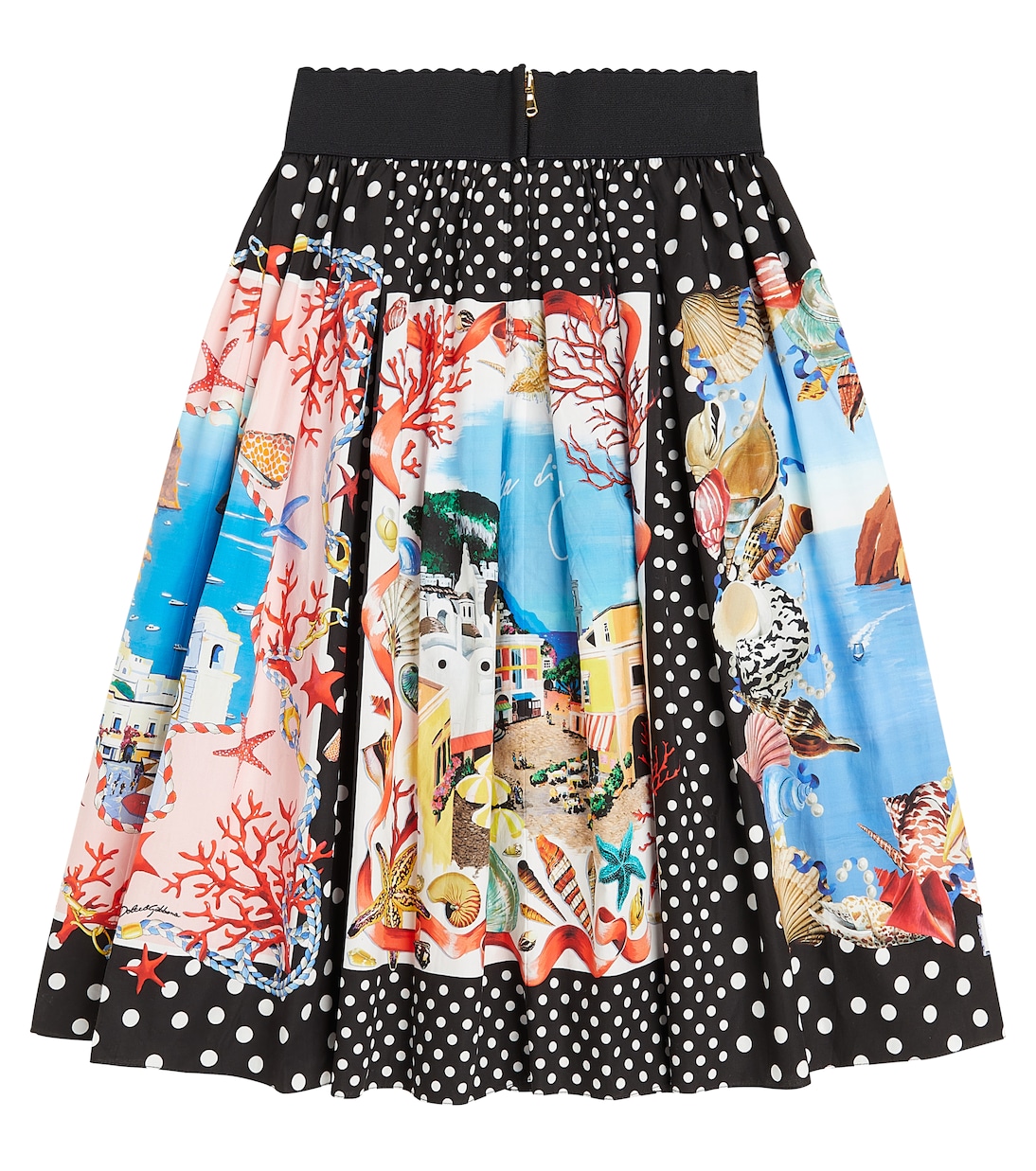 Capri printed cotton poplin skirt | Dolce&Gabbana Kids