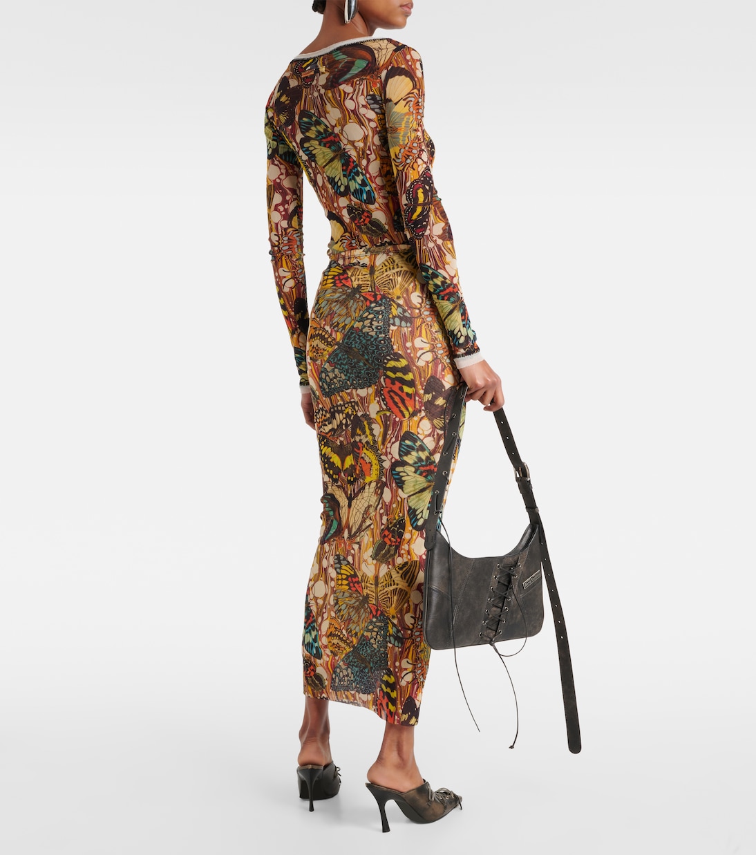 Printed mesh maxi skirt | Jean Paul Gaultier