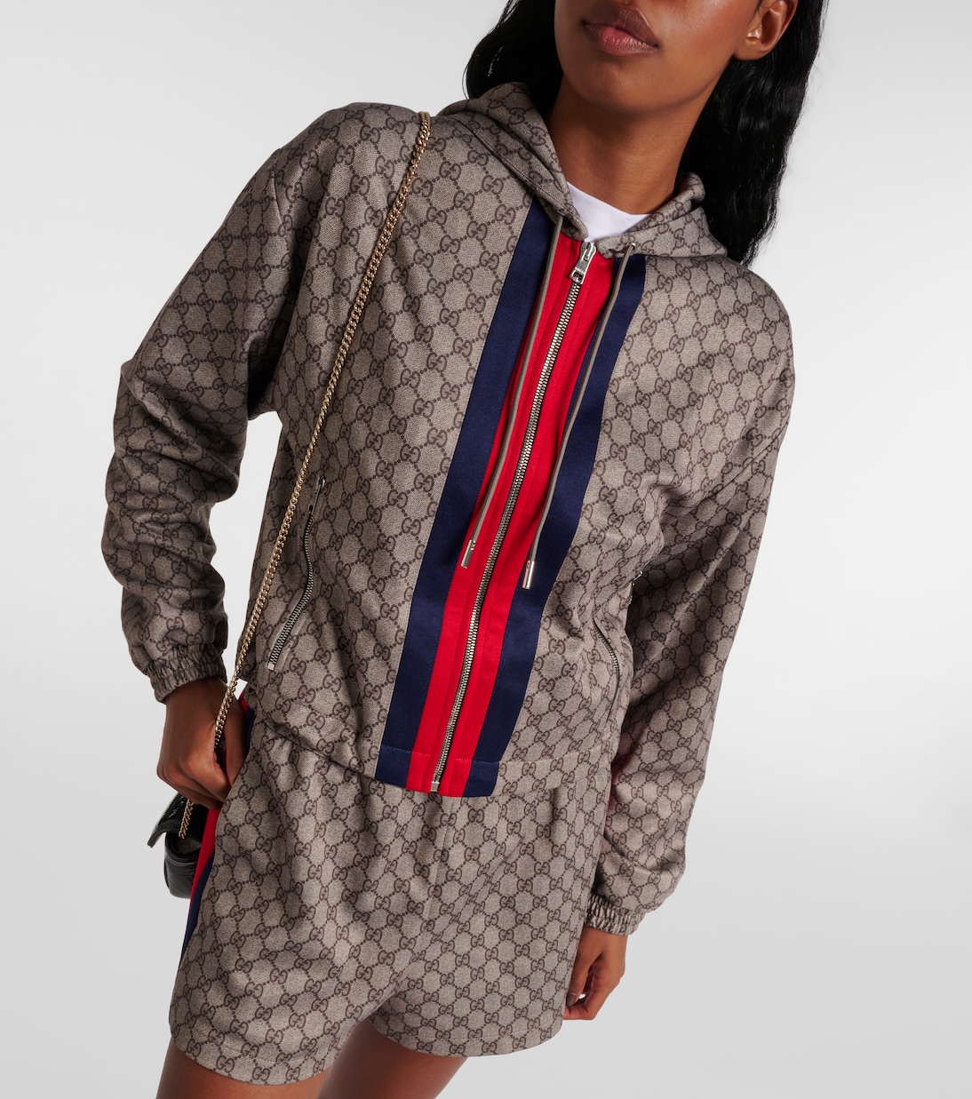 GG Web Stripe jersey technical jacket | Gucci