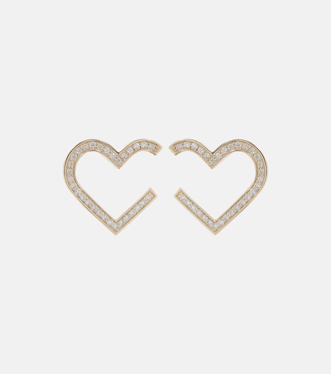 Heart 14kt gold hoop earrings with diamonds | Sydney Evan