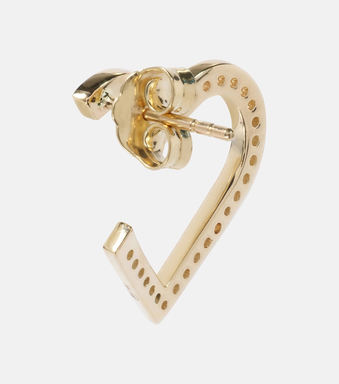 Heart 14kt gold hoop earrings with diamonds | Sydney Evan