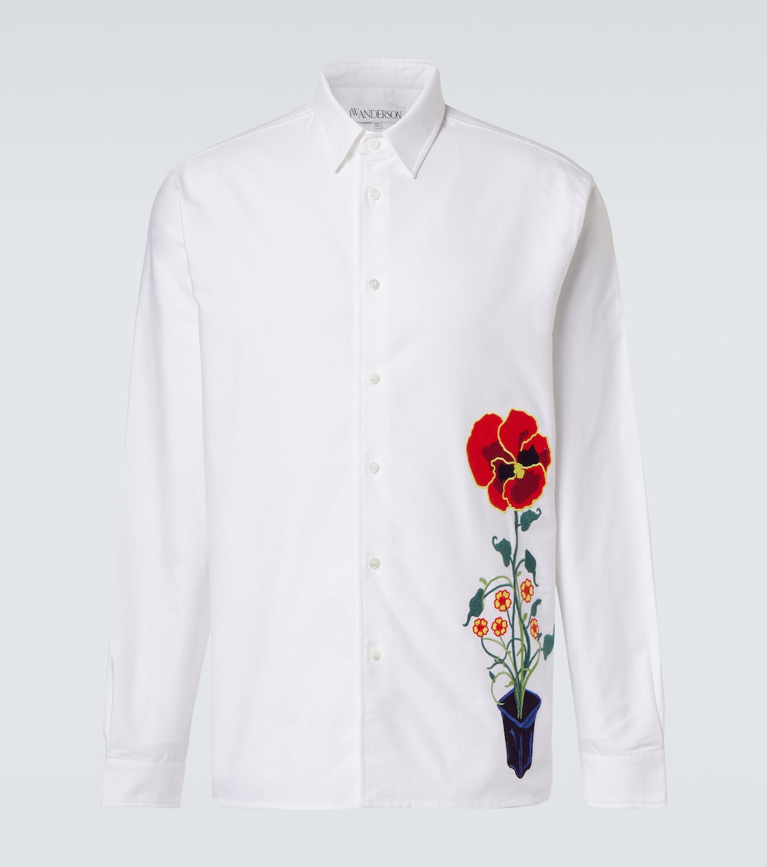 Camicia in cotone con ricamo | JW Anderson