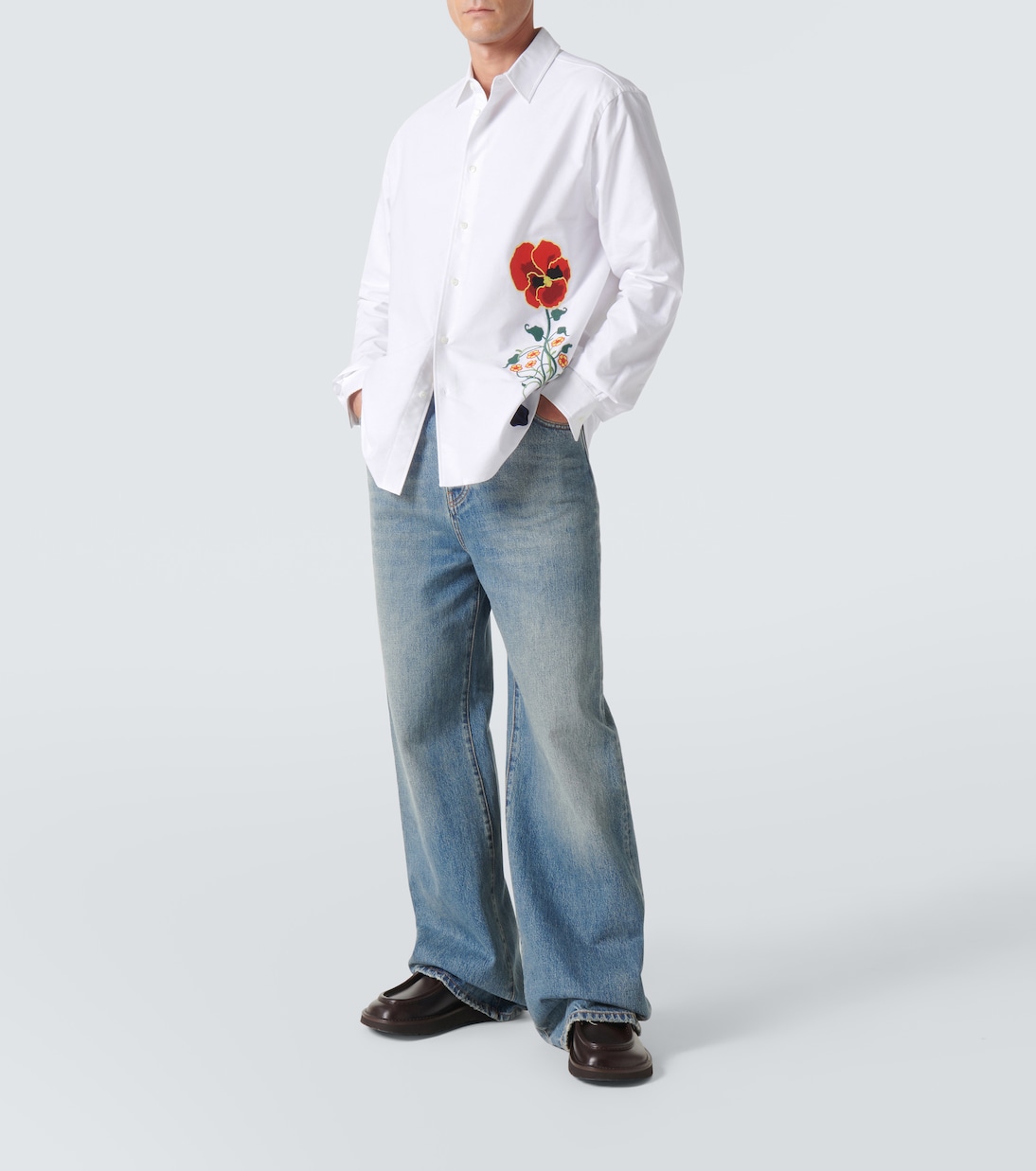 Camicia in cotone con ricamo | JW Anderson