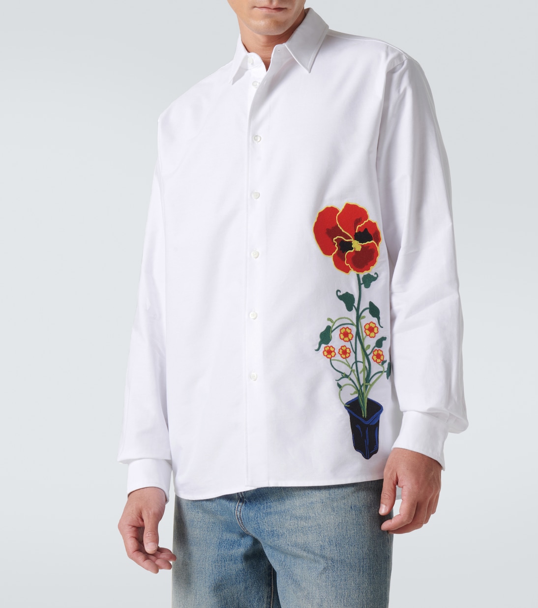 Camicia in cotone con ricamo | JW Anderson