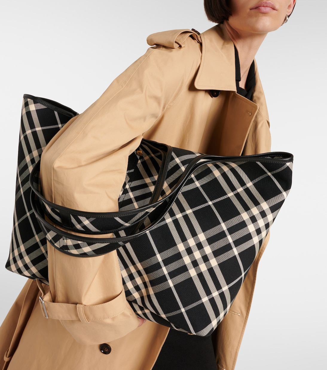 Burberry Check Medium canvas tote bag | Burberry