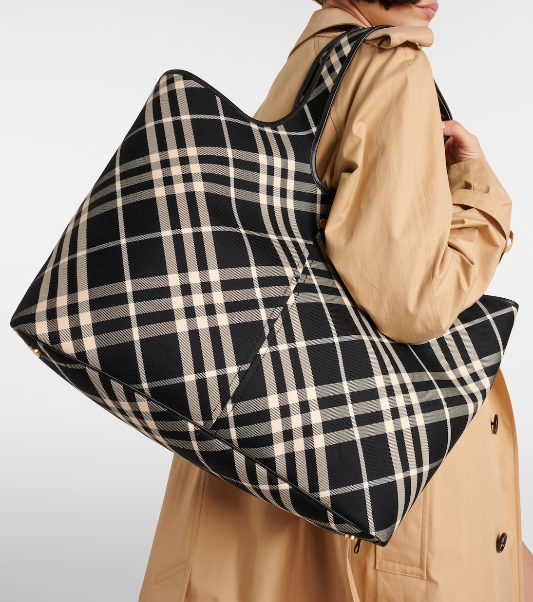 Burberry Check Medium canvas tote bag | Burberry