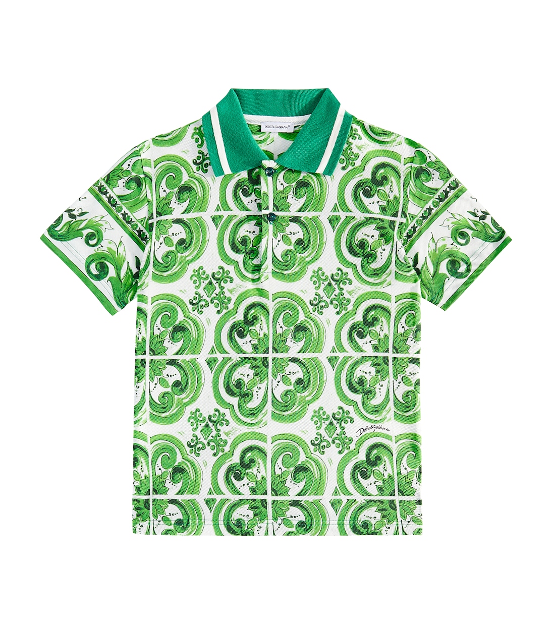 Majolica cotton piqué polo shirt | Dolce&Gabbana Kids