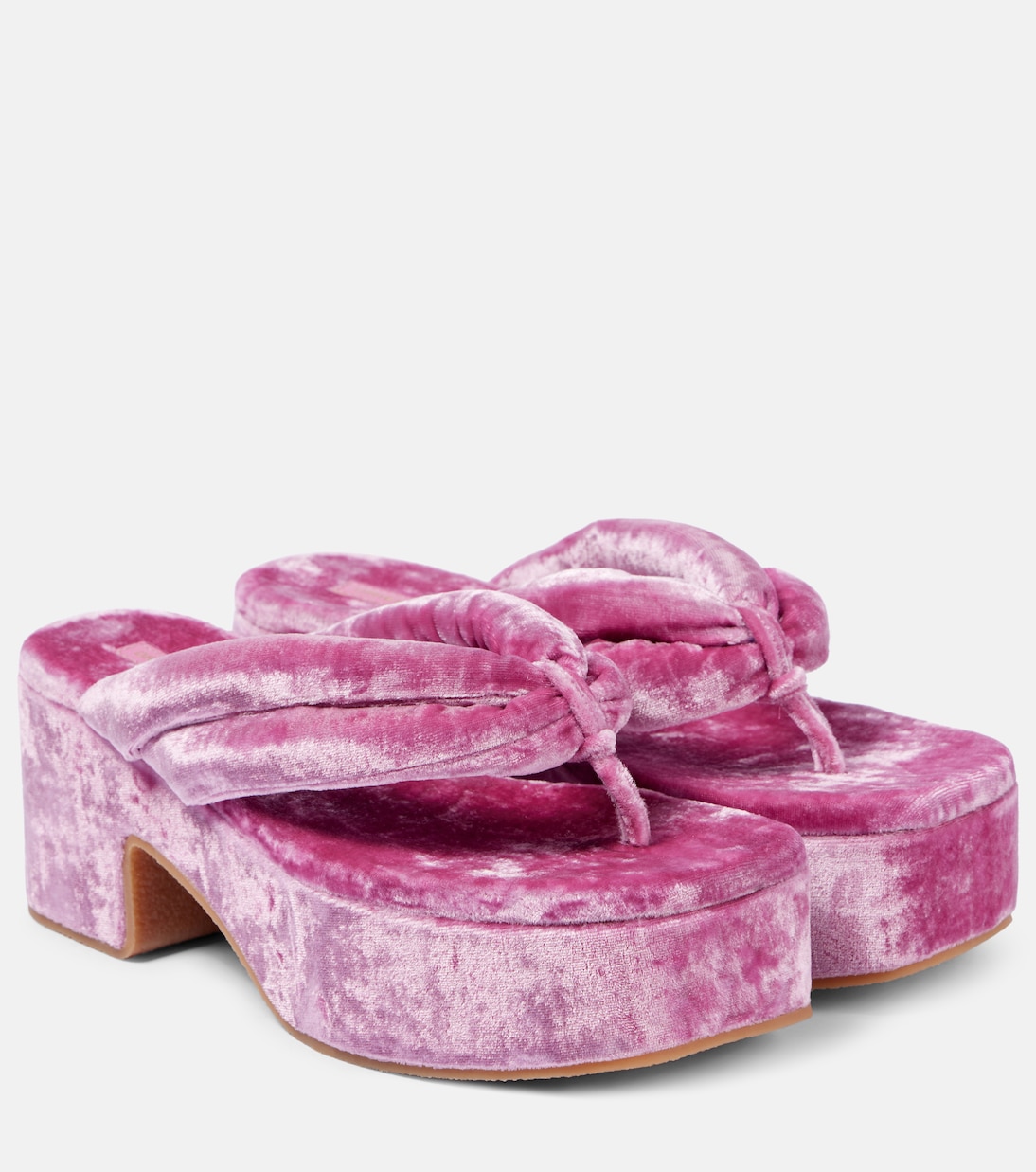 Sandali infradito in velluto con plateau | Dries Van Noten