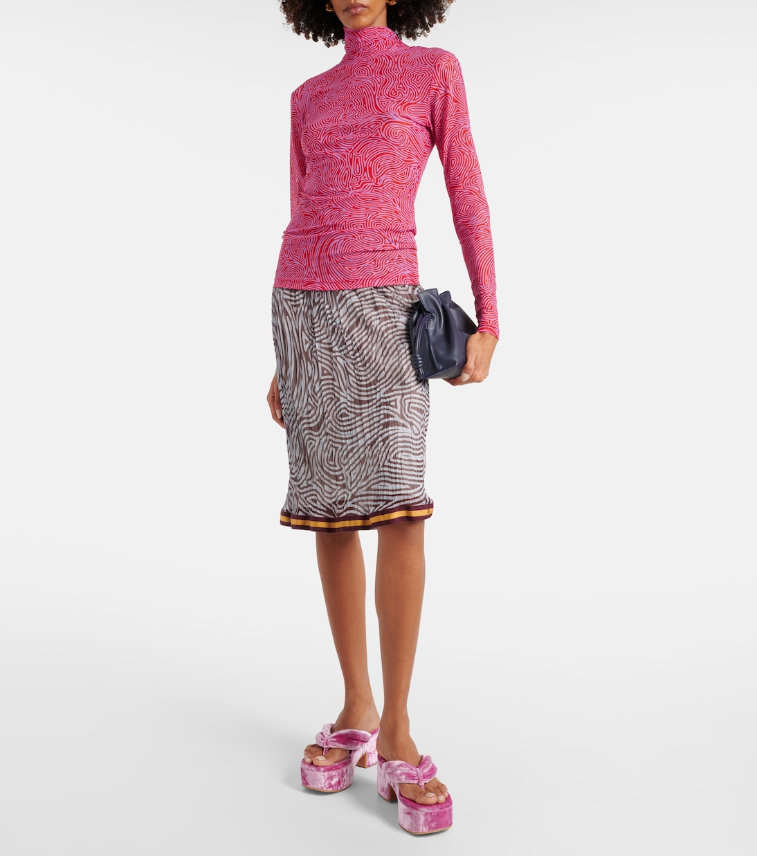 Sandali infradito in velluto con plateau | Dries Van Noten