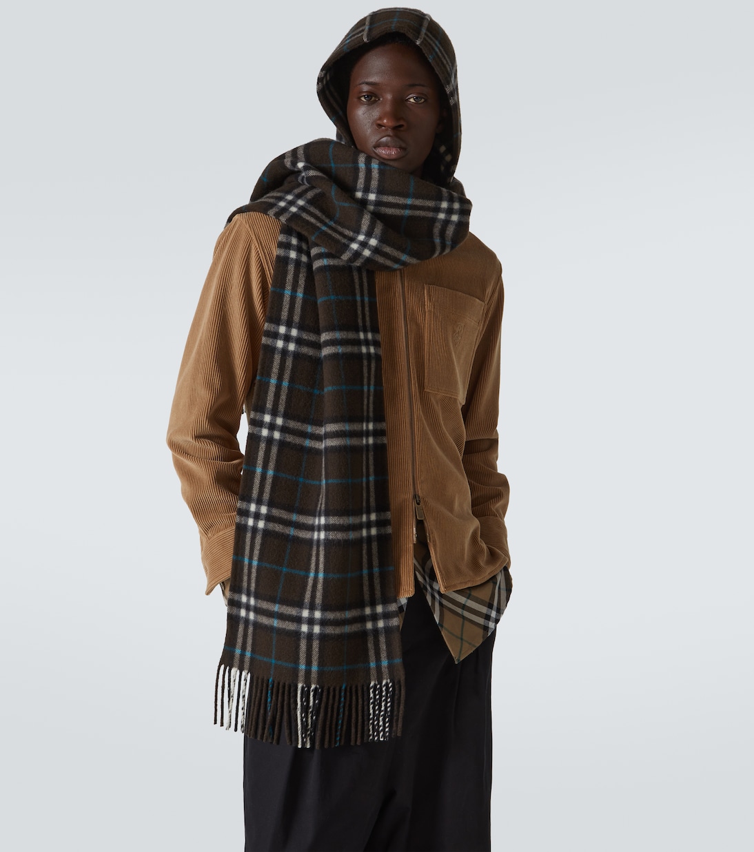 Bufanda con capucha de cachemir a cuadros | Burberry