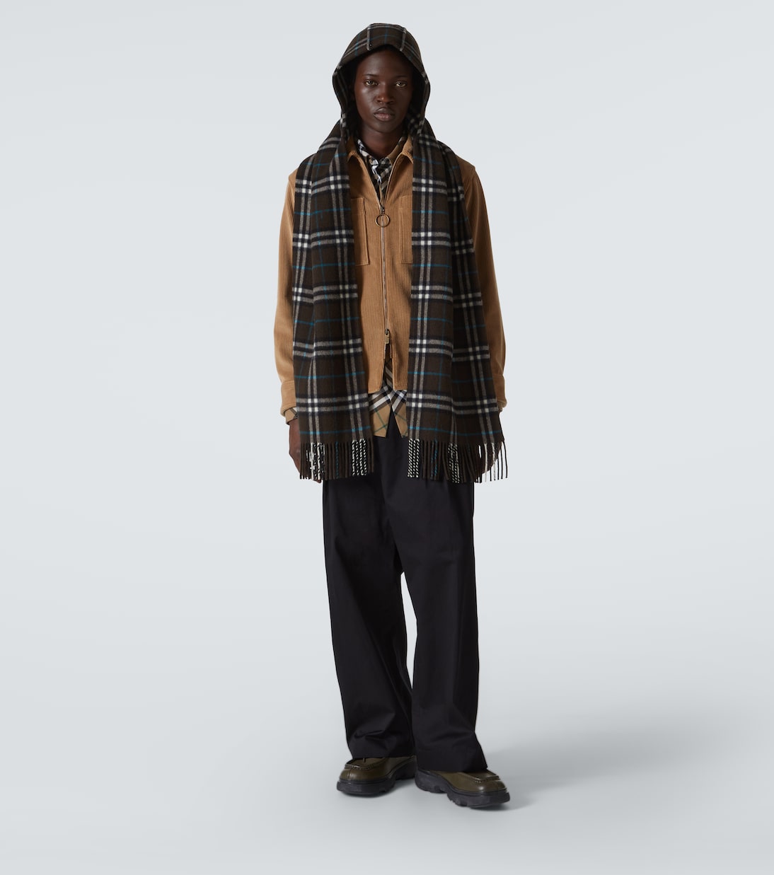 Bufanda con capucha de cachemir a cuadros | Burberry