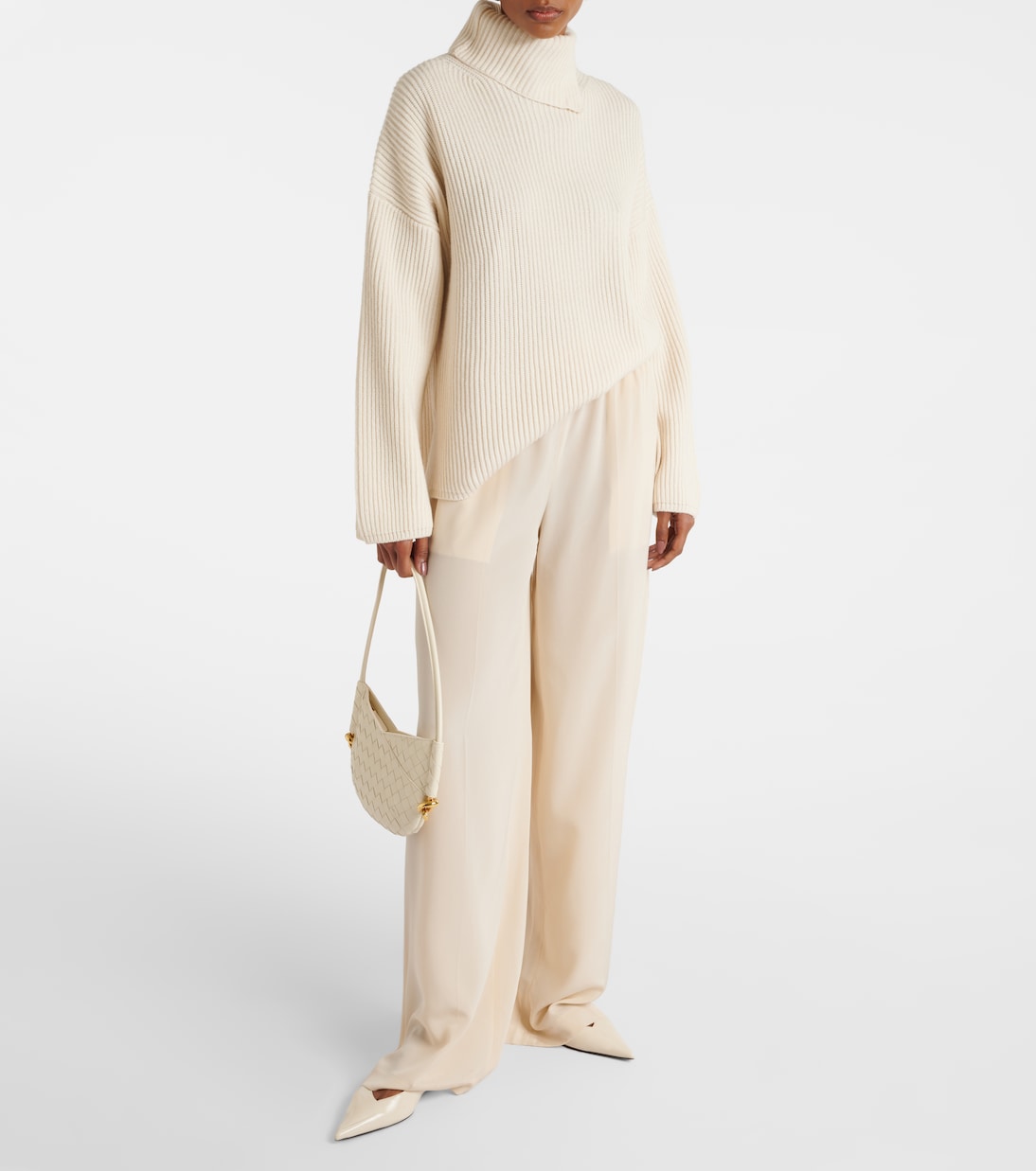 Weite High-Rise-Hose aus Seiden-Crêpe | Joseph