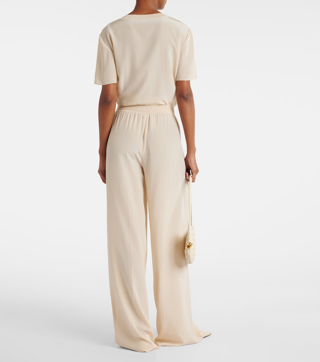 Weite High-Rise-Hose aus Seiden-Crêpe | Joseph