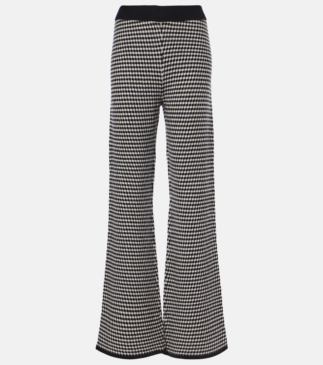 Gerade High-Rise-Hose aus Wolle und Kaschmir | Jardin des Orangers