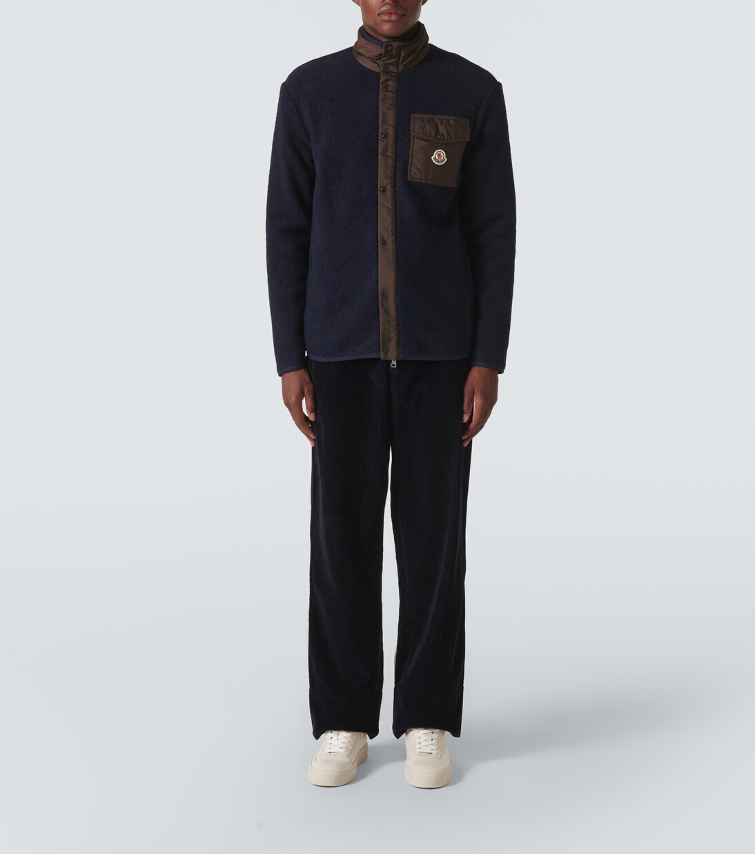 Wool-blend fleece zip-up cardigan | Moncler