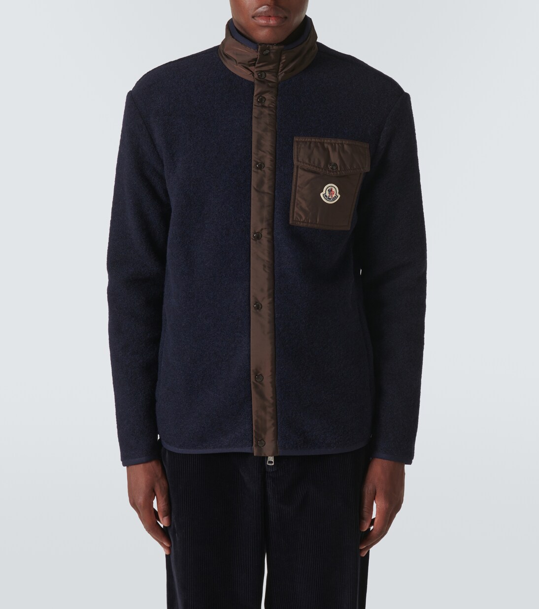 Wool-blend fleece zip-up cardigan | Moncler