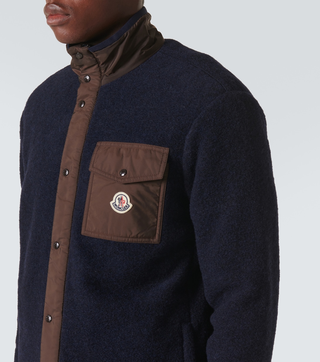 Wool-blend fleece zip-up cardigan | Moncler