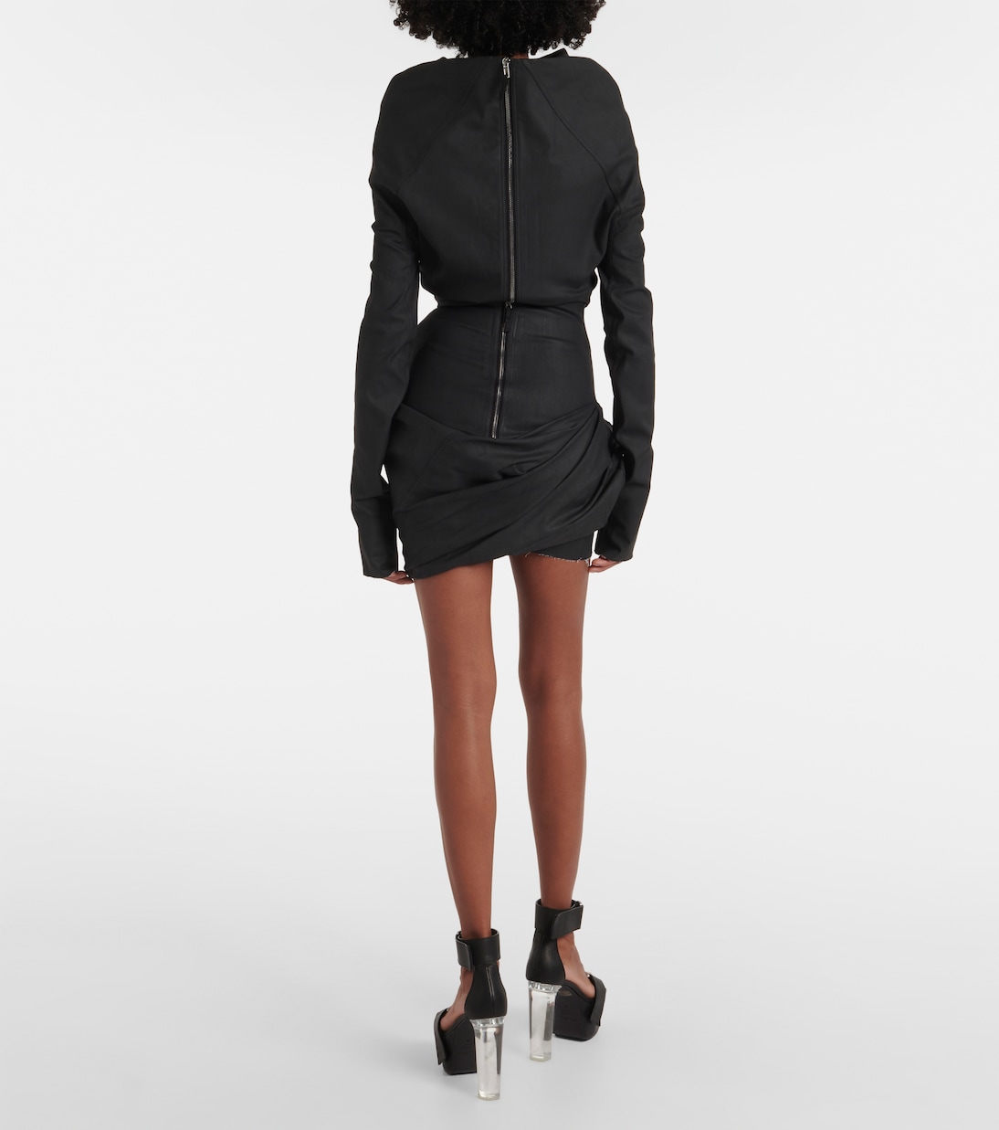 Minifalda drapeada de mezcla de algodón | Rick Owens