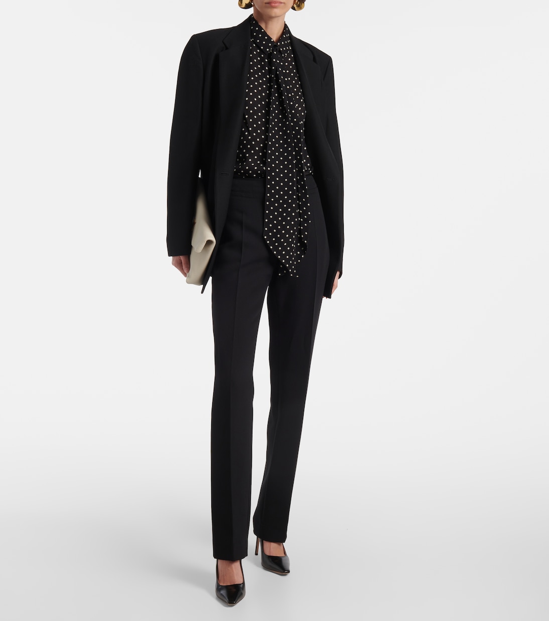 Blusa in seta a pois | Wardrobe.NYC