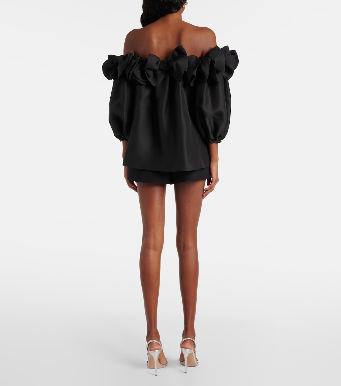 Off-shoulder silk top | Carolina Herrera