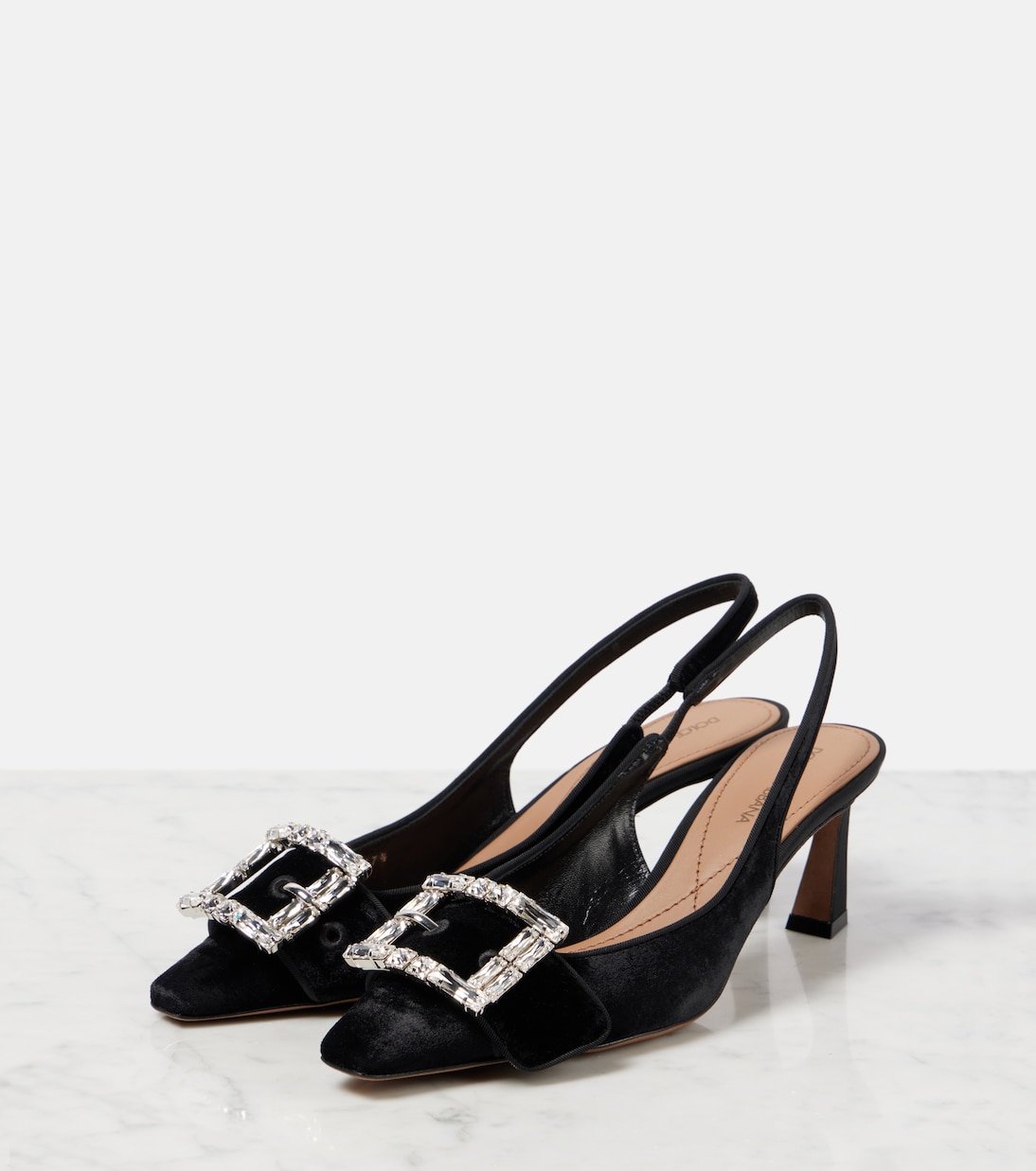 Scarpe con tacco in velluto decorato D&G per giovani trendy