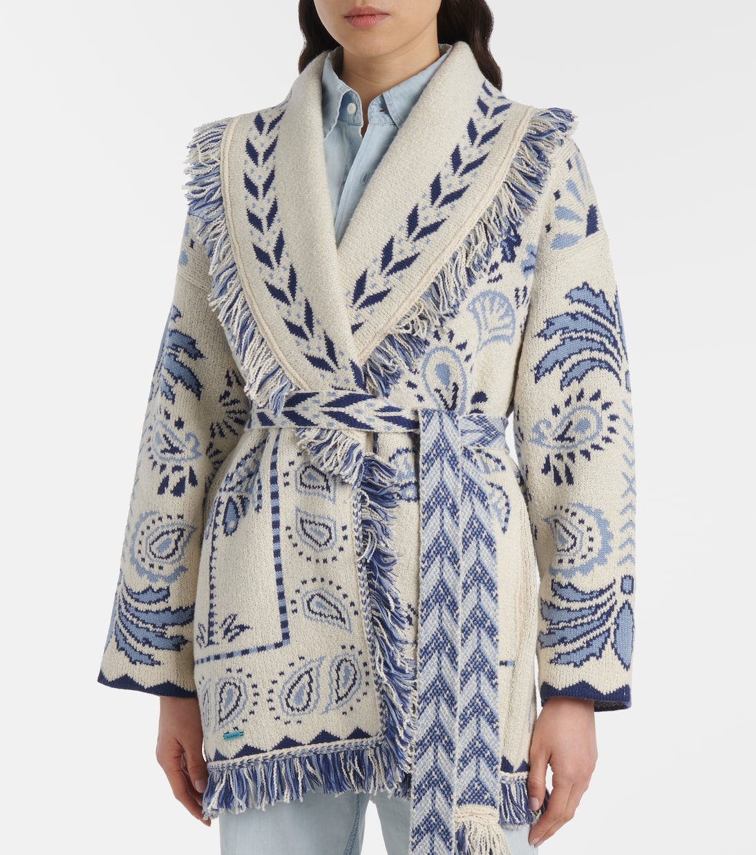 Wild Wonder Foulard wool and cotton cardigan | Alanui