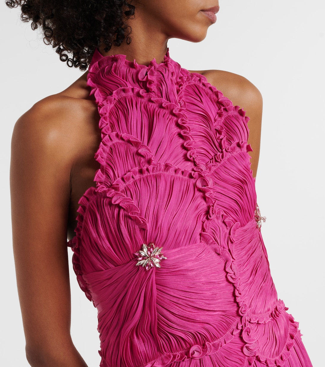 Vestido de fiesta Attina con cuello halter | Costarellos