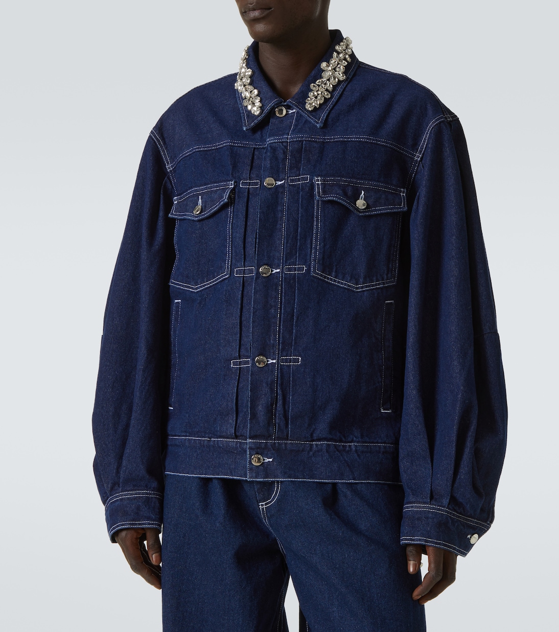 Jeansjacke mit Kristallen | Simone Rocha