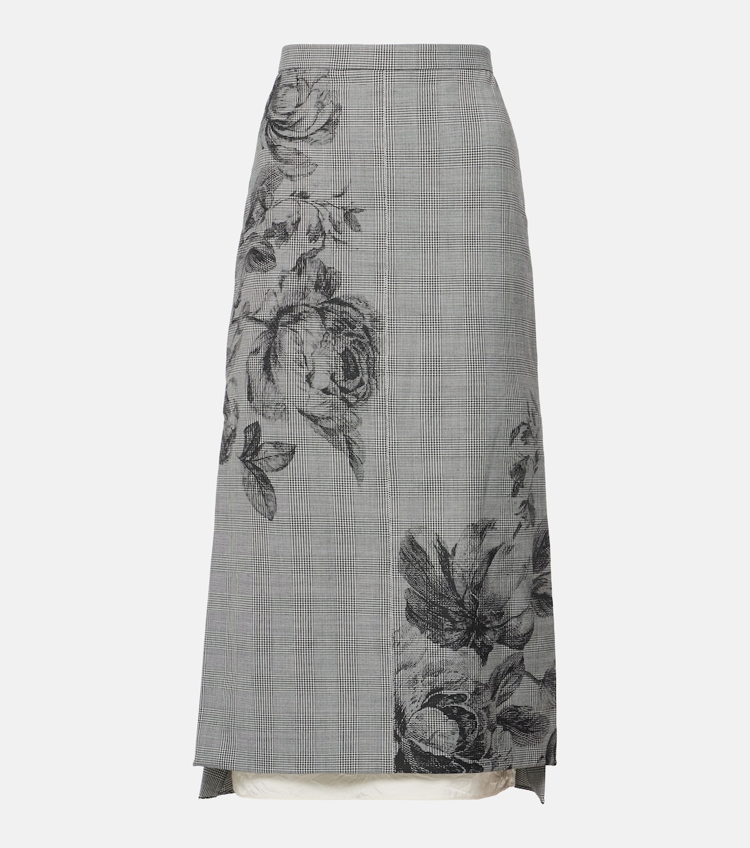 Falda midi a cuadros Príncipe de Gales | Erdem
