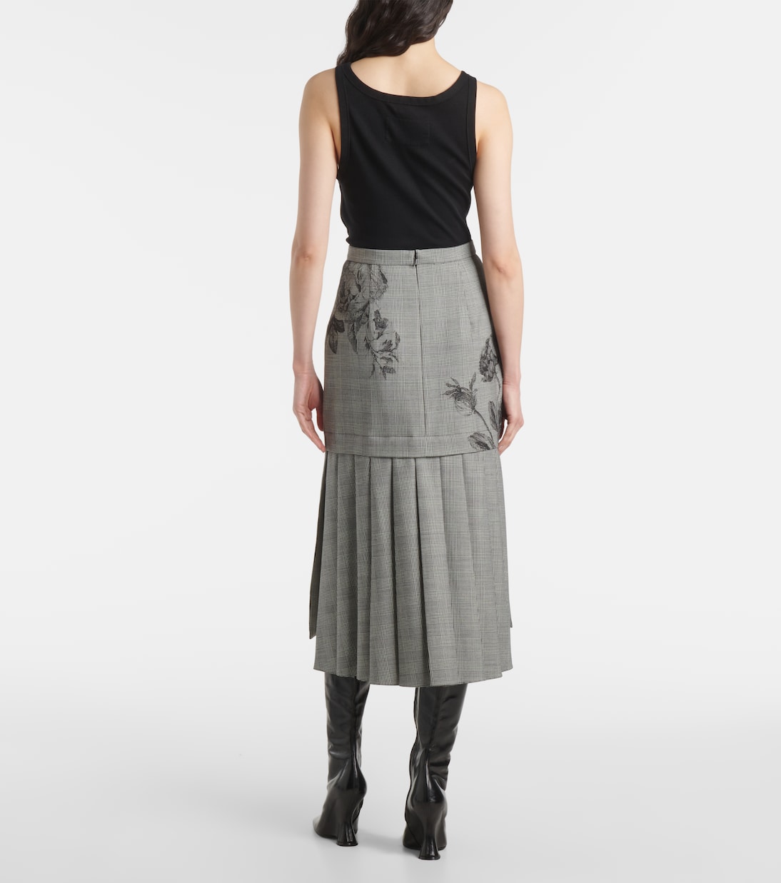 Falda midi a cuadros Príncipe de Gales | Erdem