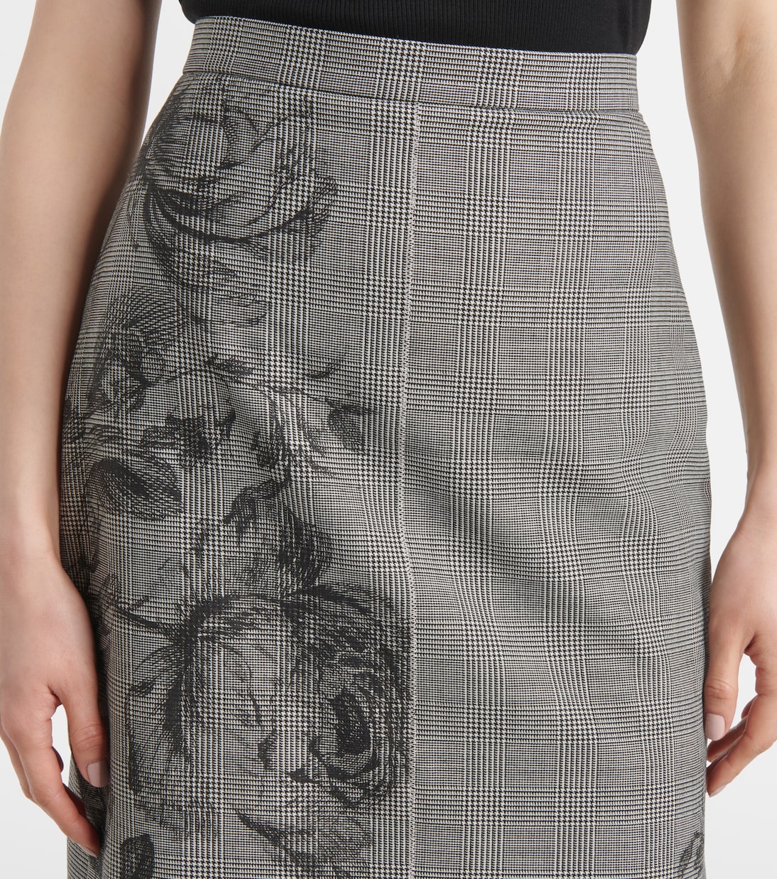 Falda midi a cuadros Príncipe de Gales | Erdem