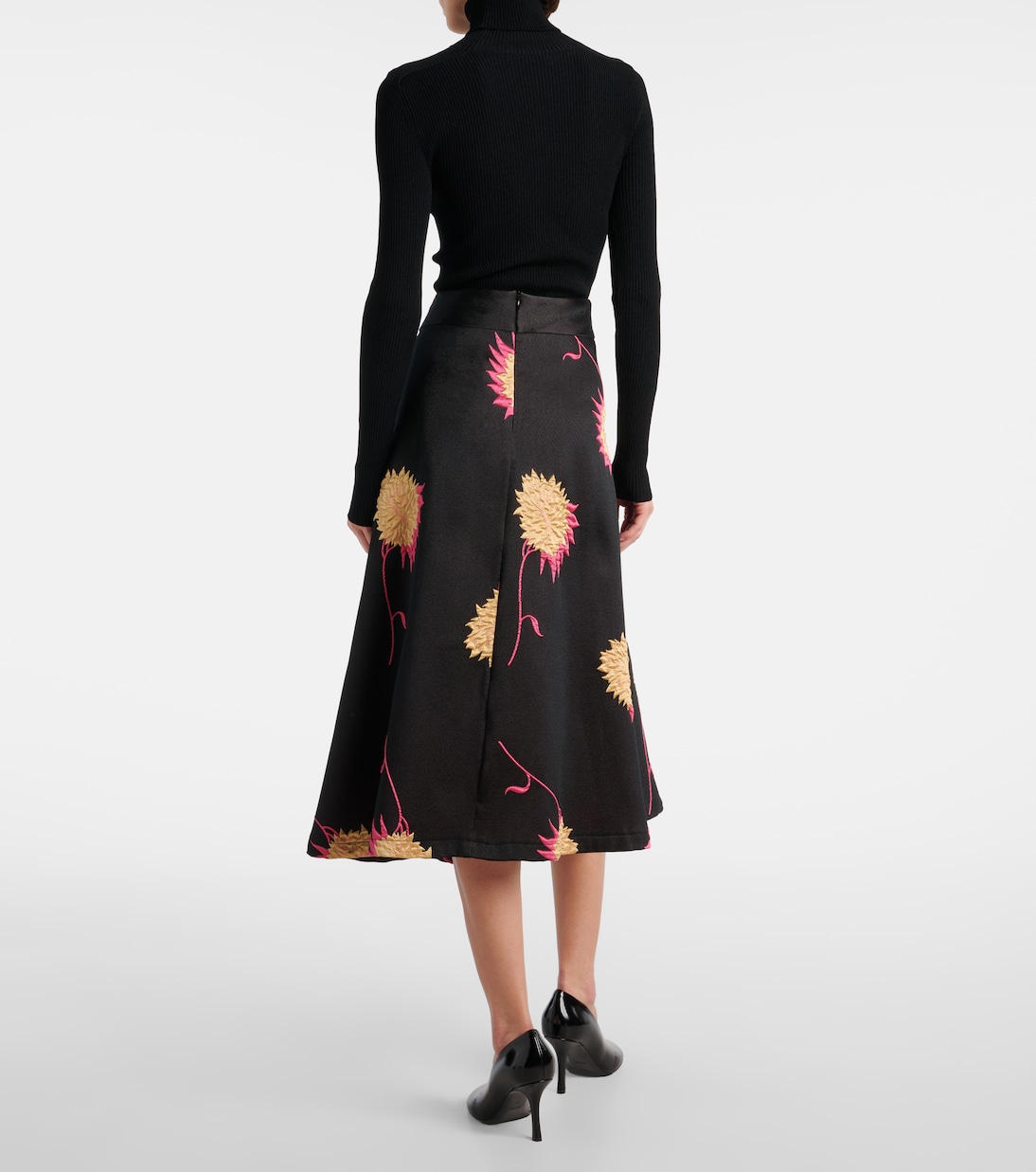 Gonna midi Milano in jacquard di raso | La DoubleJ