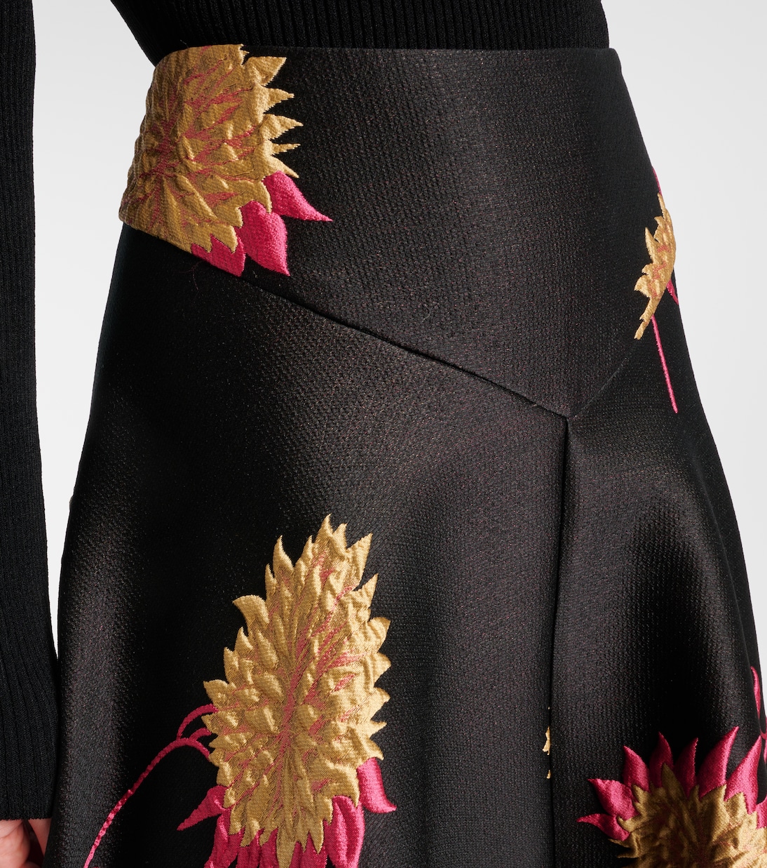 Gonna midi Milano in jacquard di raso | La DoubleJ