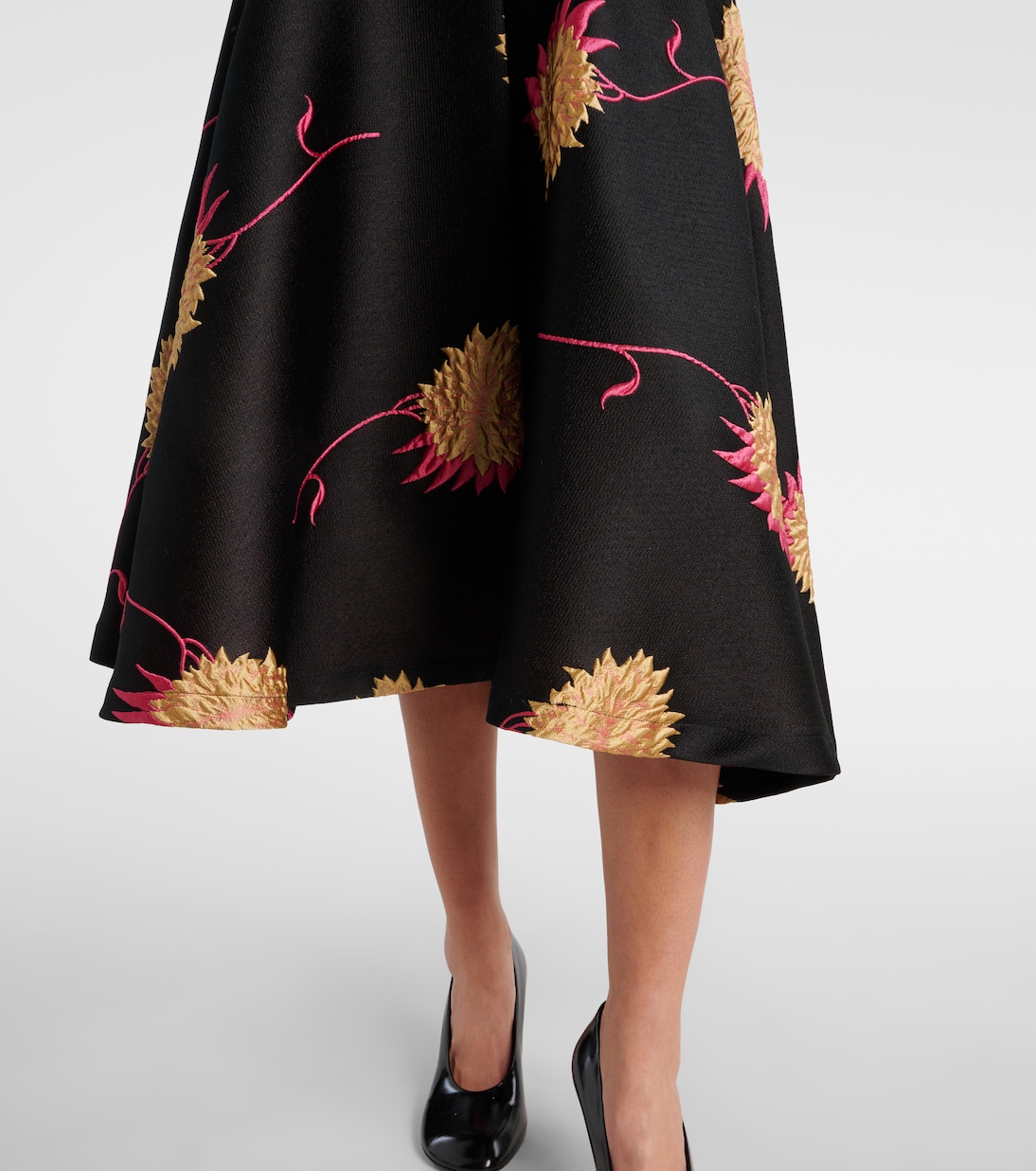 Gonna midi Milano in jacquard di raso | La DoubleJ