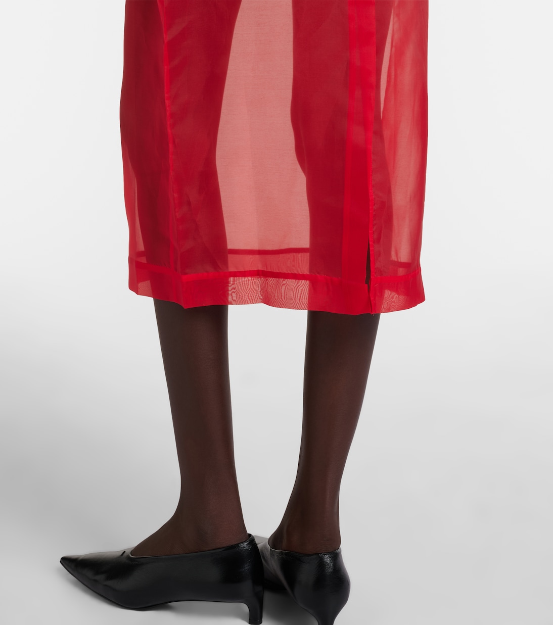 Jupe midi Peri en soie mélangée | The Frankie Shop