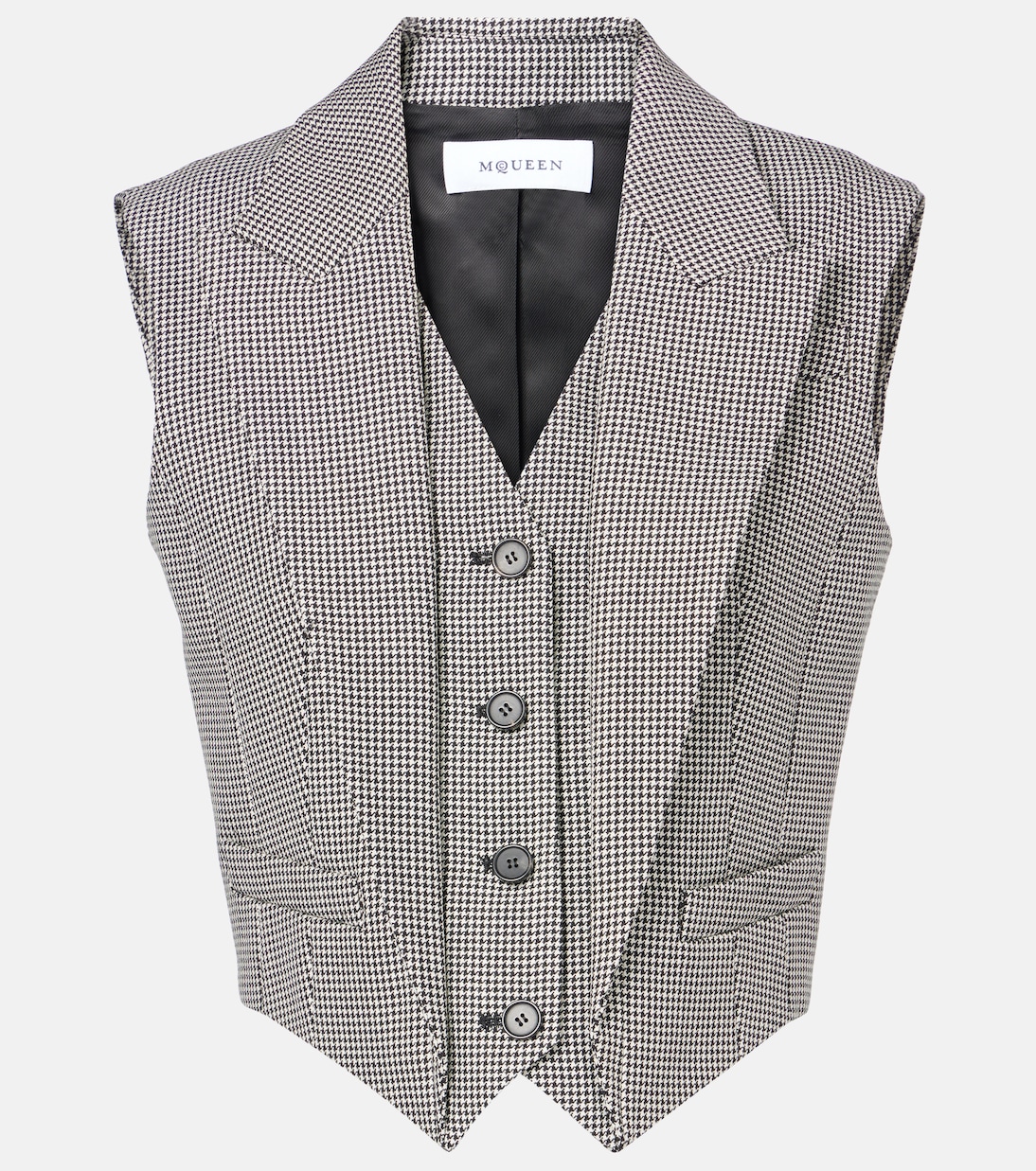Houndstooth wool and mohair vest | McQueen