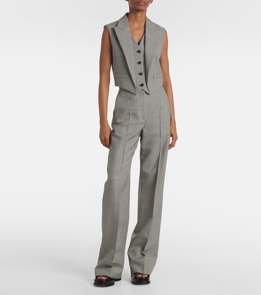 Houndstooth wool and mohair vest | McQueen