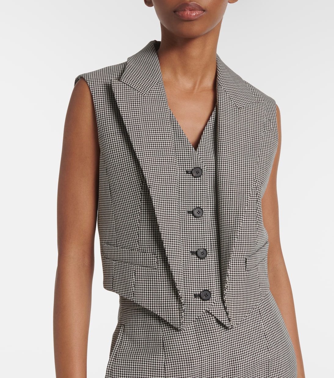 Houndstooth wool and mohair vest | McQueen