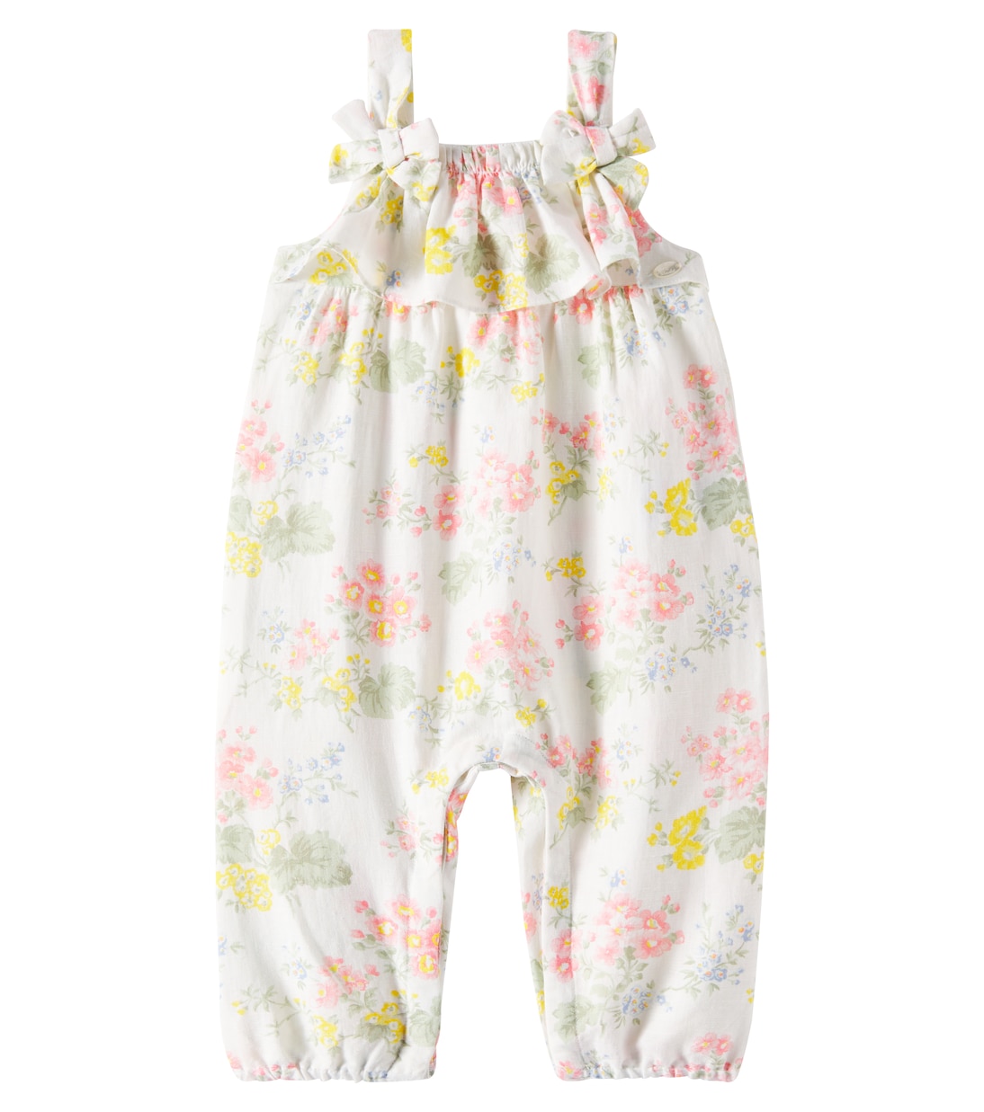 Baby - Jumpsuit corta in lino e cotone a fiori | Tartine et Chocolat