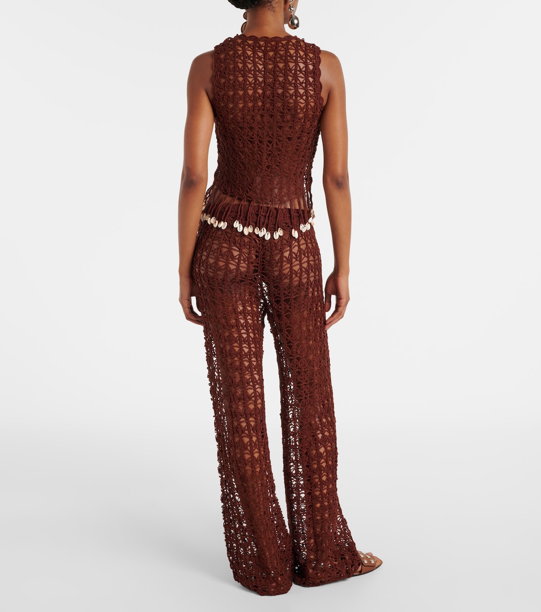 Crochet cotton wide-leg pants | Anna Kosturova