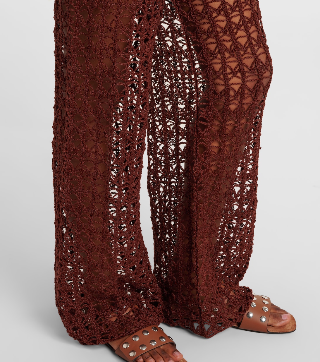 Crochet cotton wide-leg pants | Anna Kosturova