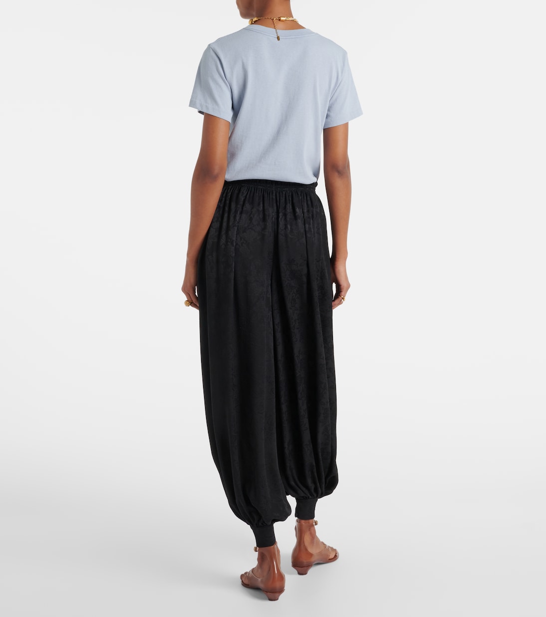 Weite Hose aus Seiden-Jacquard  | Chloé
