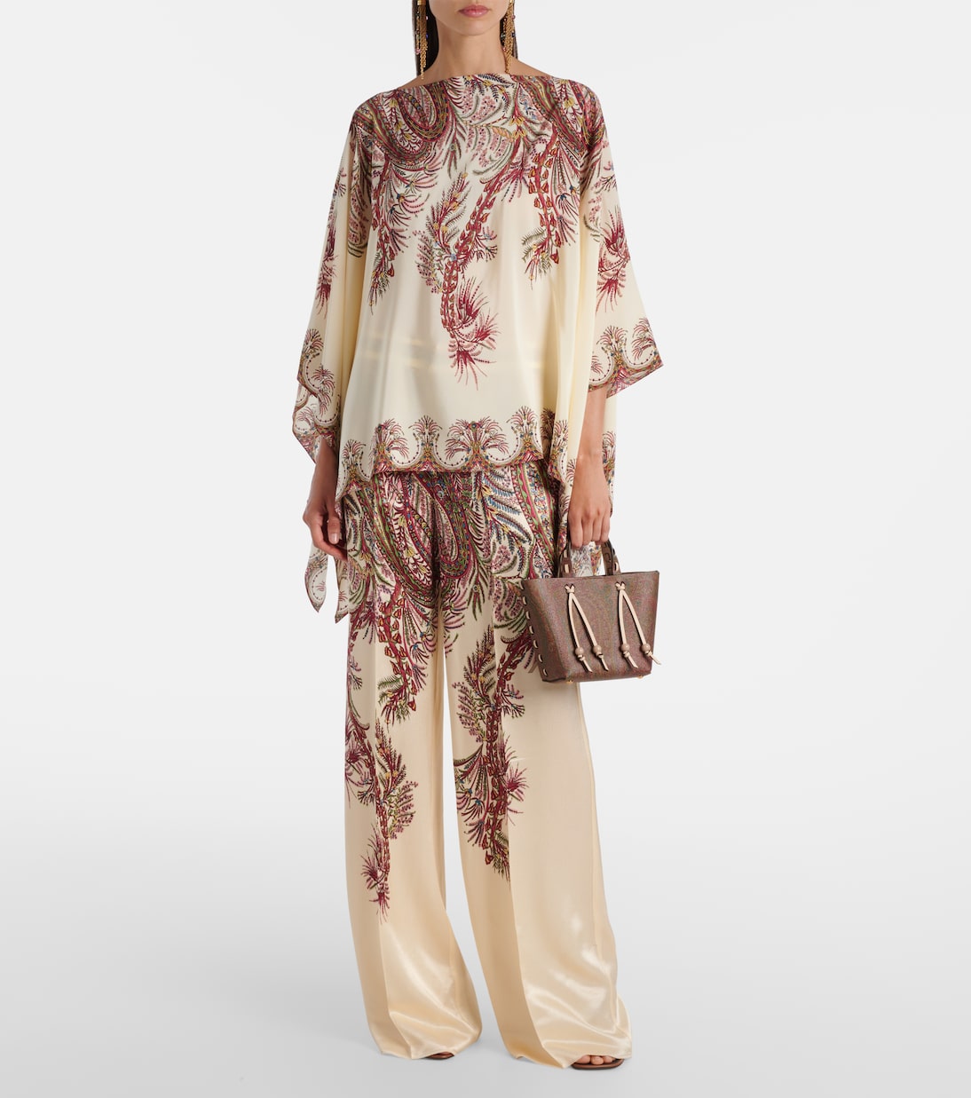 Paisley satin palazzo pants | Etro