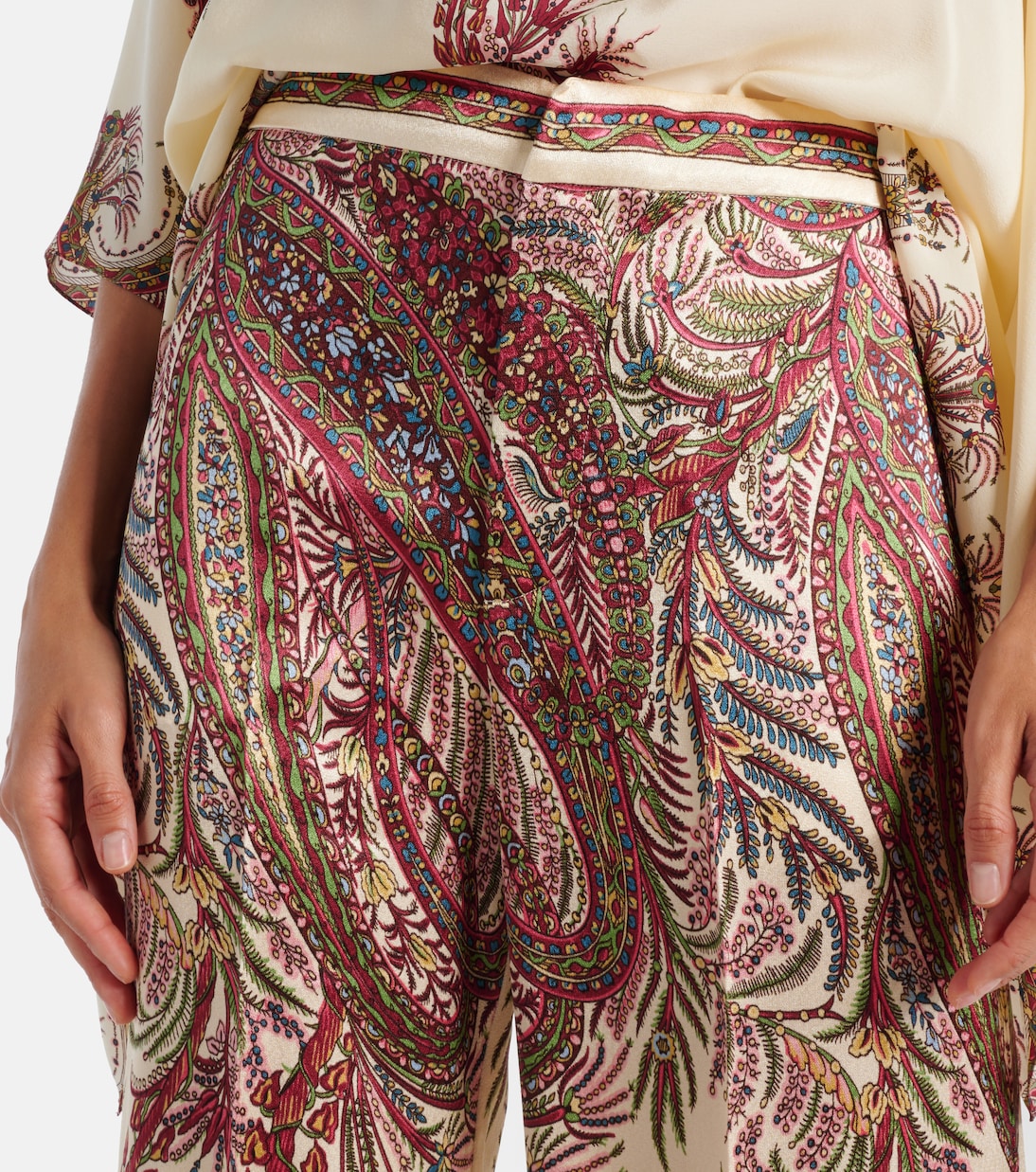 Paisley satin palazzo pants | Etro