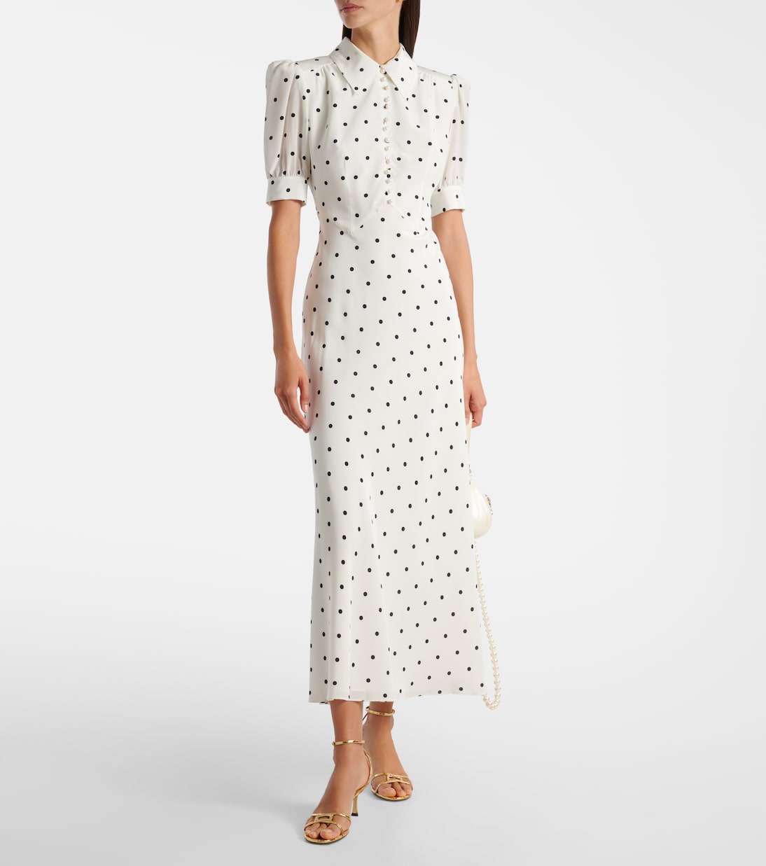 Polka-dot silk midi dress | Alessandra Rich