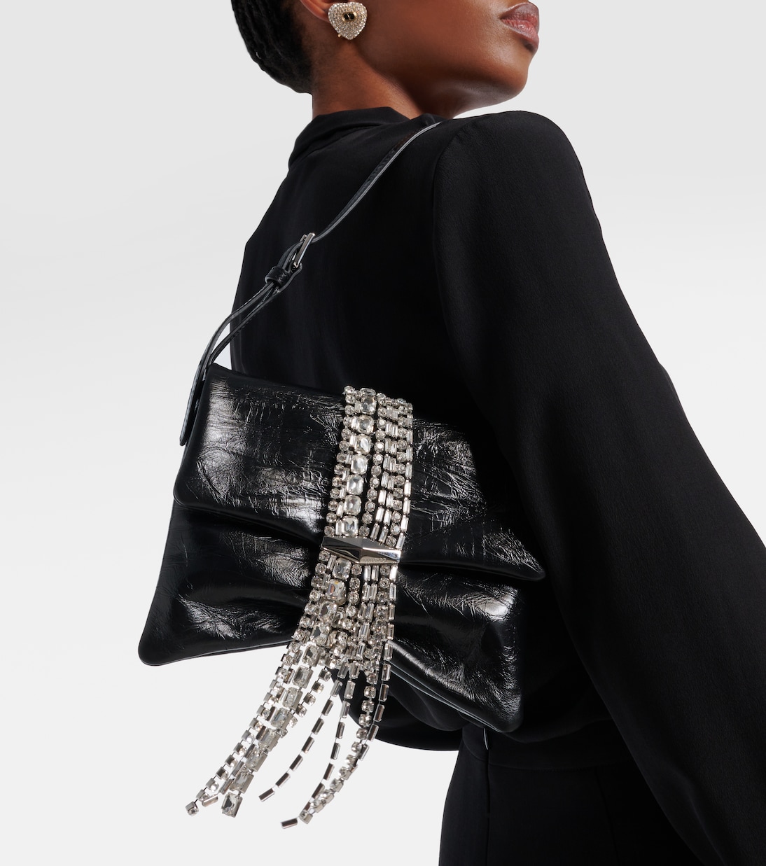 Zandra embellished leather shoulder bag | Jimmy Choo