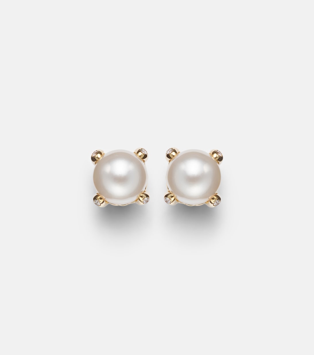 Pearl Classics 18kt gold earrings with pearls and diamonds | David Yurman