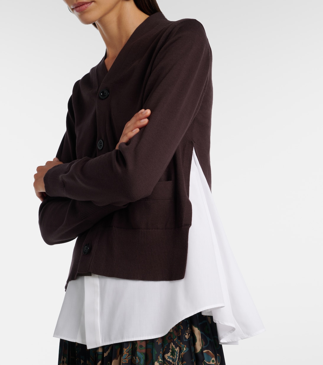 Cárdigan de algodón a capas | Sacai
