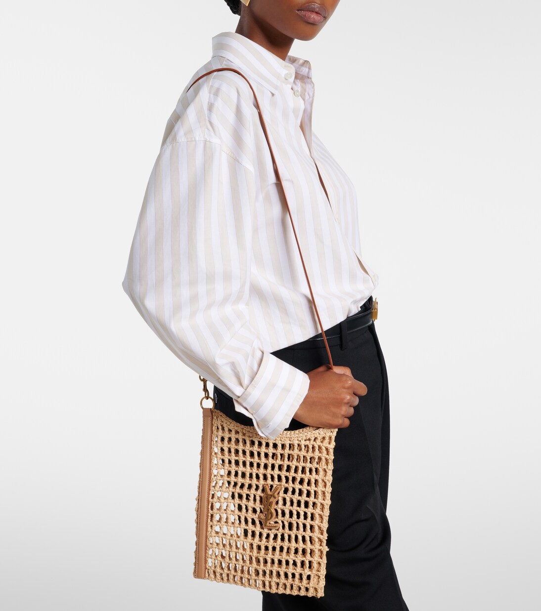 Oxalis Mini raffia shoulder bag | Saint Laurent
