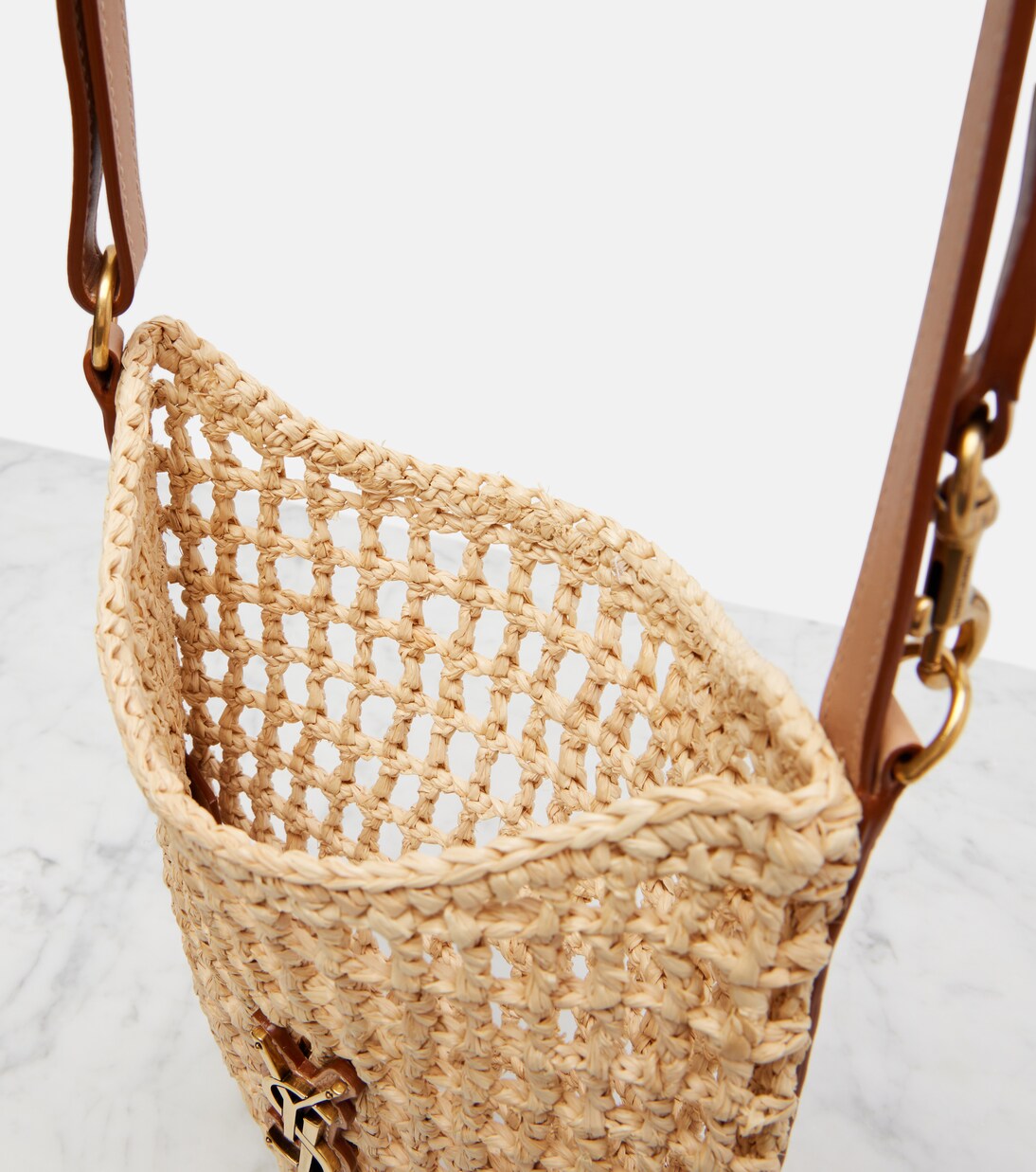 Oxalis Mini raffia shoulder bag | Saint Laurent